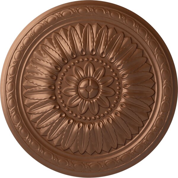 Ekena Millwork Temple Ceiling Medallion (Fits Canopies up to 9 1/4"), Hand-Painted Polished Copper, 24"OD x 1 5/8"P CM24TEPOS - main